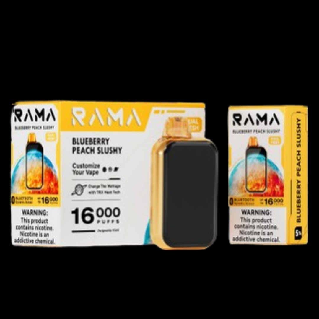 Blueberry Peach Slushy – Rama 16000 Puffs: A Cool and Fruity Vaping Delight